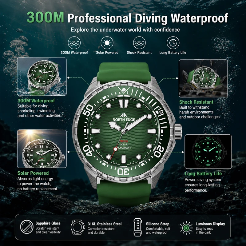NORTH EDGE 2026 NEW+ TRITON Gü - Solar Powered Watch incelemesi ve fiyatı
