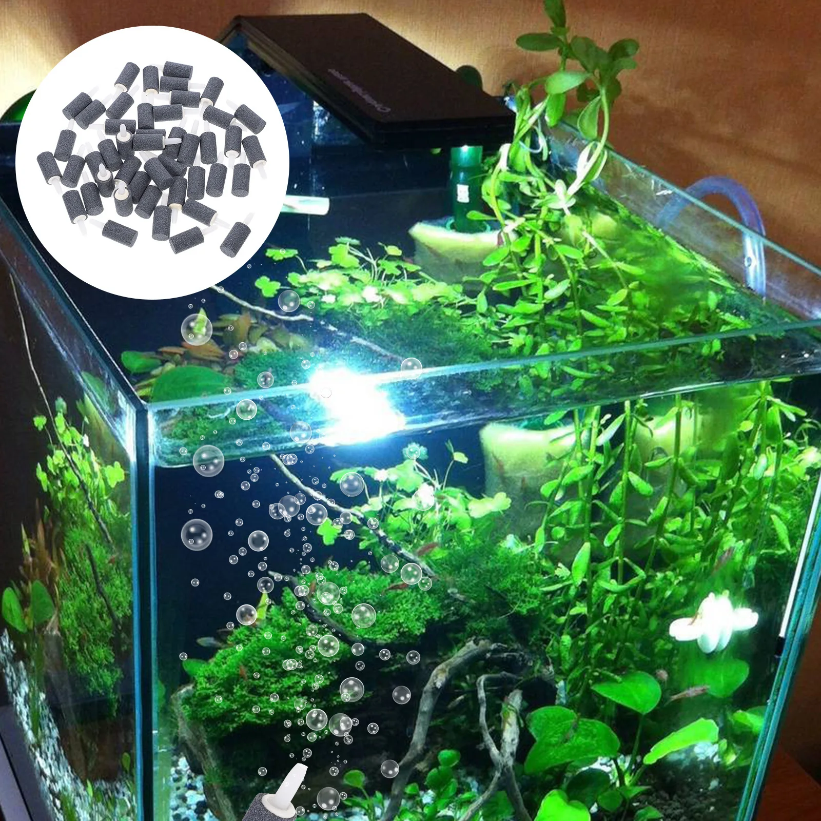

50Pcs Air Stone Fish Tank Aquarium Bubble Stone Durable Oxygen Release Tool Air Bubbler for Aquariums Airstones for Aquariums