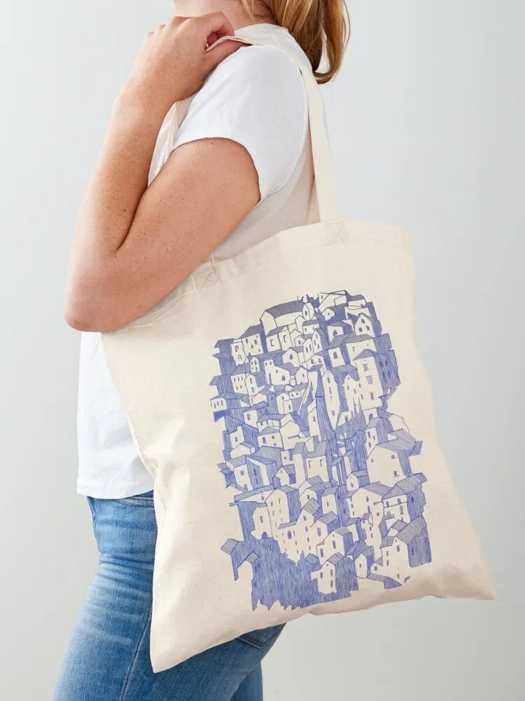 

Italian village Tote Bag Canvas shoulder bag ecological bags woman shopping bag shopper woman