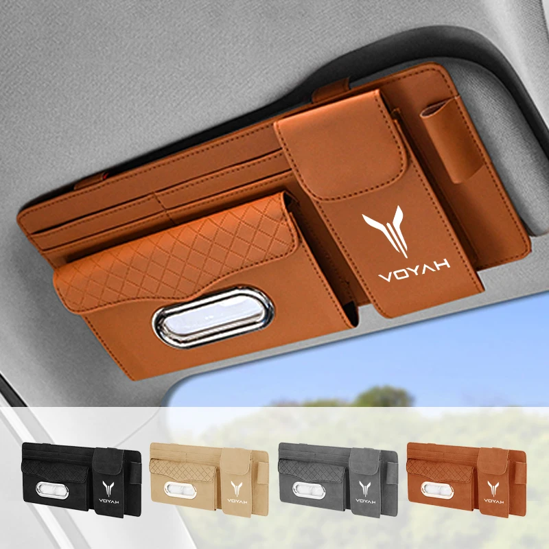 

Car Tissue Box Sun Visor Card Case Glasses Holder Pen Organiser For Dongfeng Voyah Dreamer Free 2021 2022 2023 2024