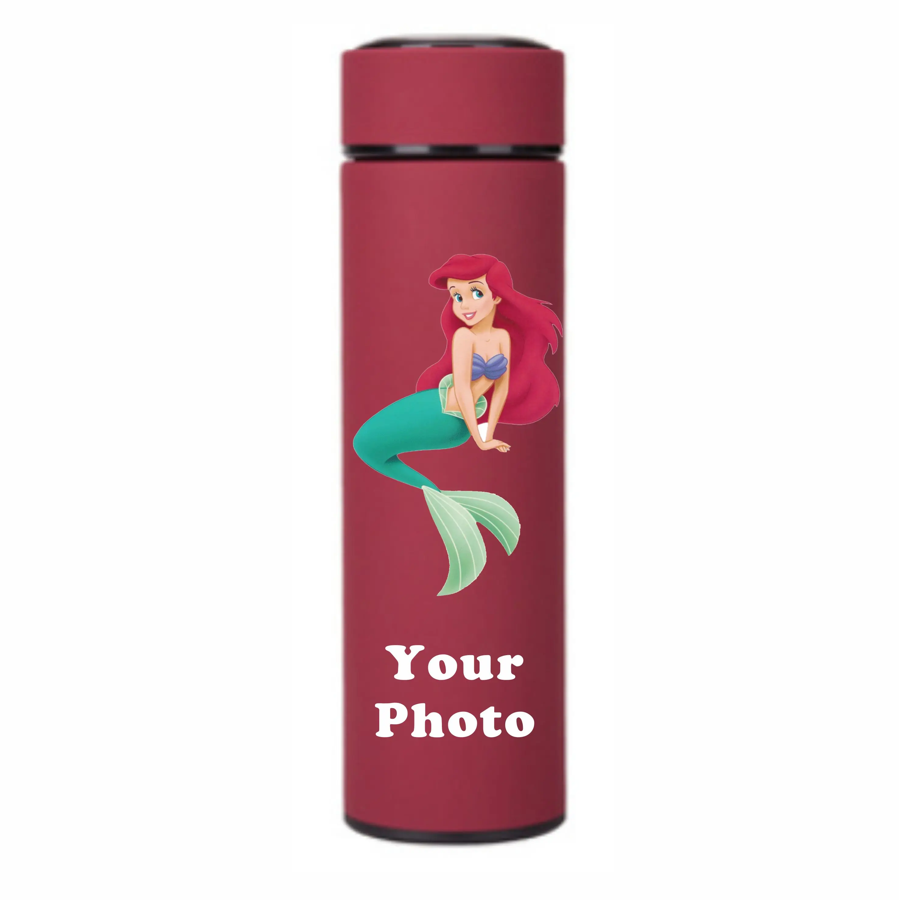 500ML Thermos DIY Customized Name Logo Photo UV Print Stainless Steel Soft Touch Water Bottle Vacuum Flask Office Business Gift