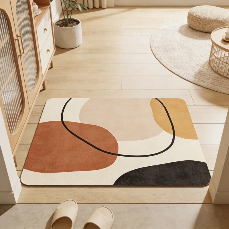 Classic Welcome Retro Diatom Floor Mat, Anti-slip Absorbent  Doormat,Front Door, Entrance Hall, Living Room, Kitchen, Bathroom