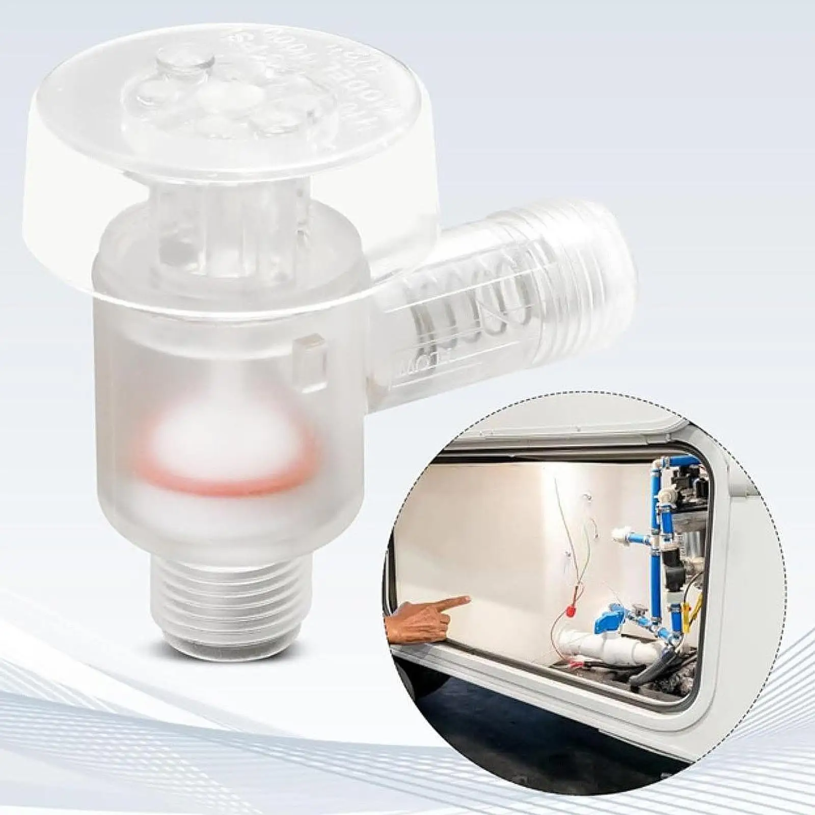 

RV Vacuum Breaker Check Valve High Performance Attachment Replace Parts Easy to Install Professional Accessories Transparent