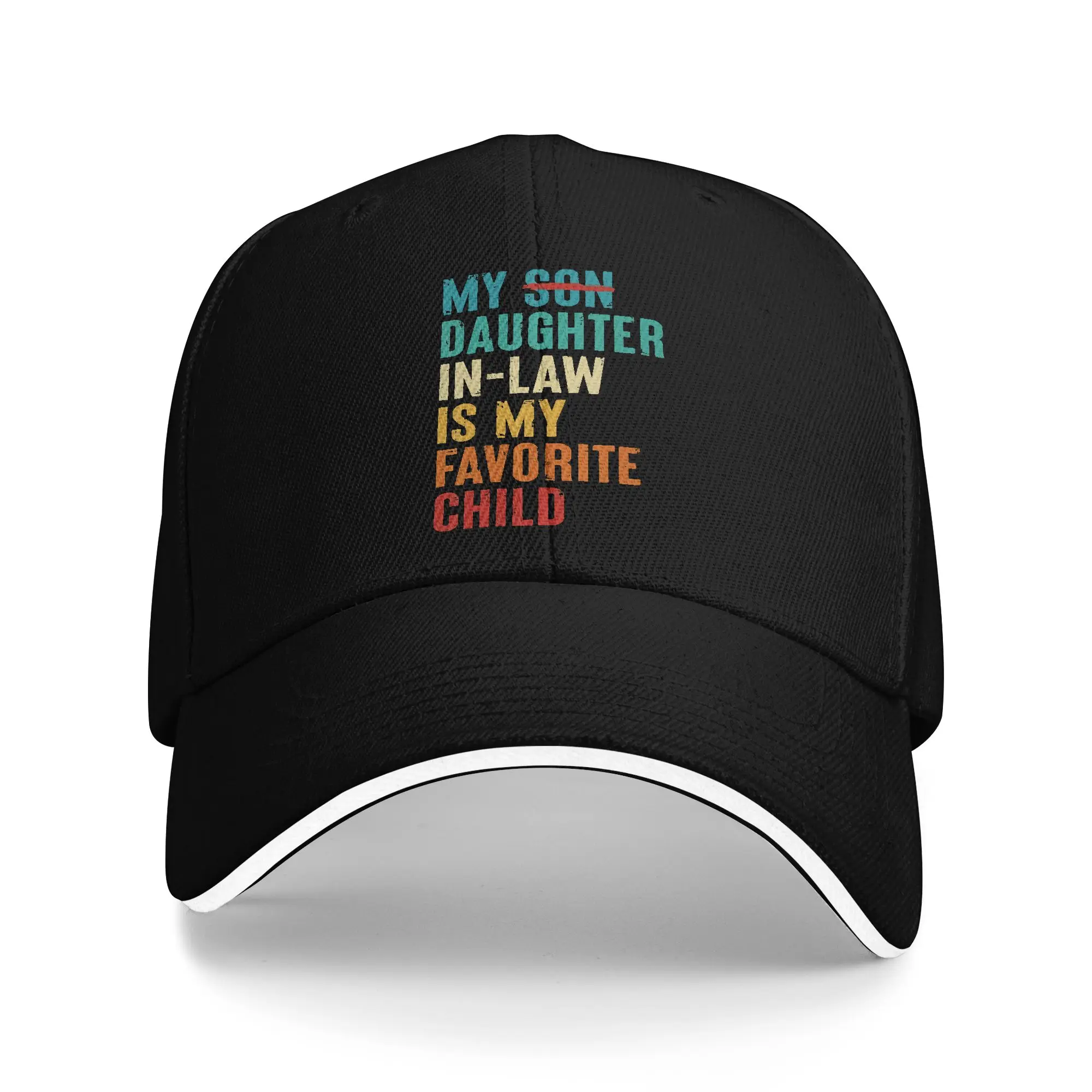 Meine Schwiegertochter ist mein Lieblingskind. Lustige Baseballkappe mit Aufschrift „Er ist mein Ersatzsohn“. Lässige Baseballkappe, Sommer-Trucker-Mütze, Tennis-Skate-Snapback-Kappe.