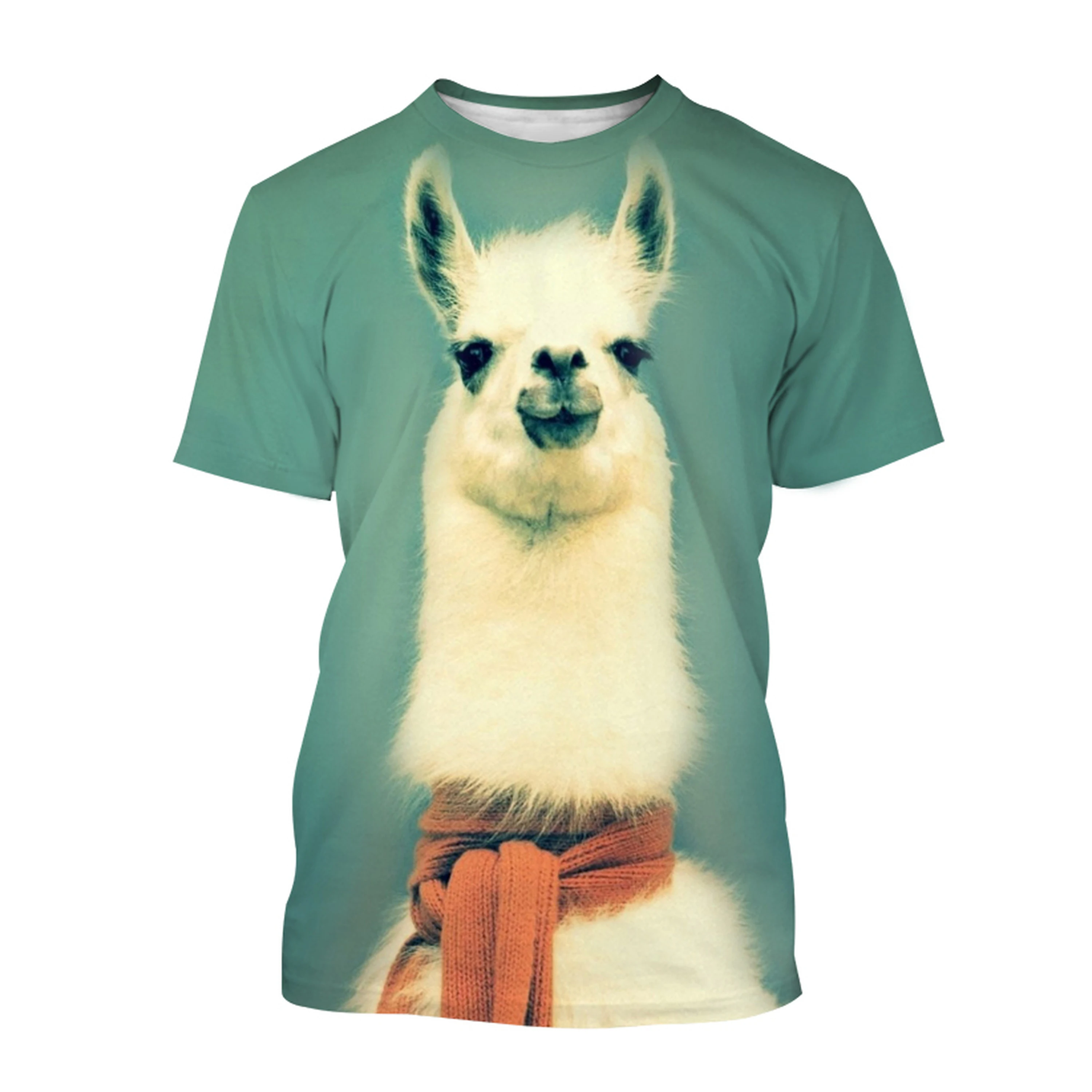 Summer Funny Animal Alpaca 3D Print T-Shirts Streetwear Men Fashion Casual Harajuku Oversized O-Neck T Shirt Tees Tops Clothing