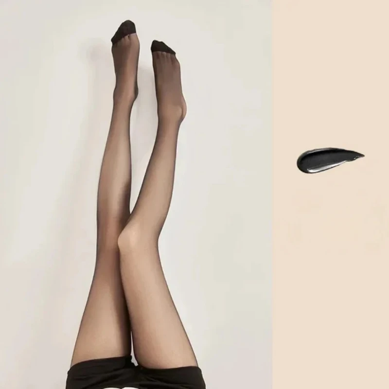 Collants amincissants Sexy de grande taille pour femmes, bas en soie noire, Leggings fins, respirants, transparents, Anti-crochet, Ultra fins, PP