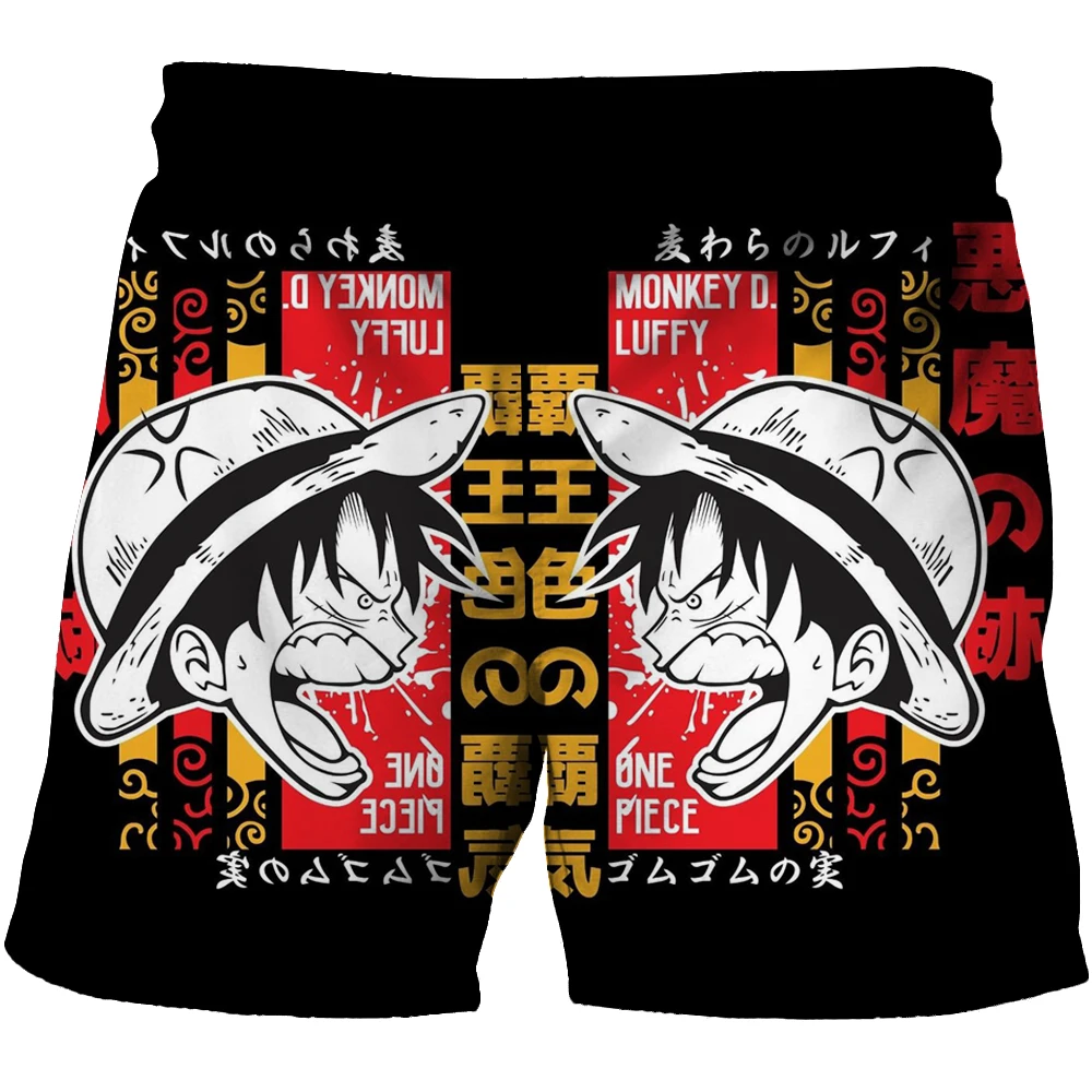 

3d Cartoon Print Shorts Pants Fashion One Piece Luffy Pants for Kids Girls Boys Harajuku Beach Pants Children Couples Clothes