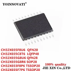 5 stks Nieuwe CH32X033F8P6 CH32X035F7P6 TSSOP20 CH32X035F8U6 QFN20 CH32X035G8R6 SOP28 CH32X035G8U6 QFN28 CH32X035C8T6 LQFP48 IC