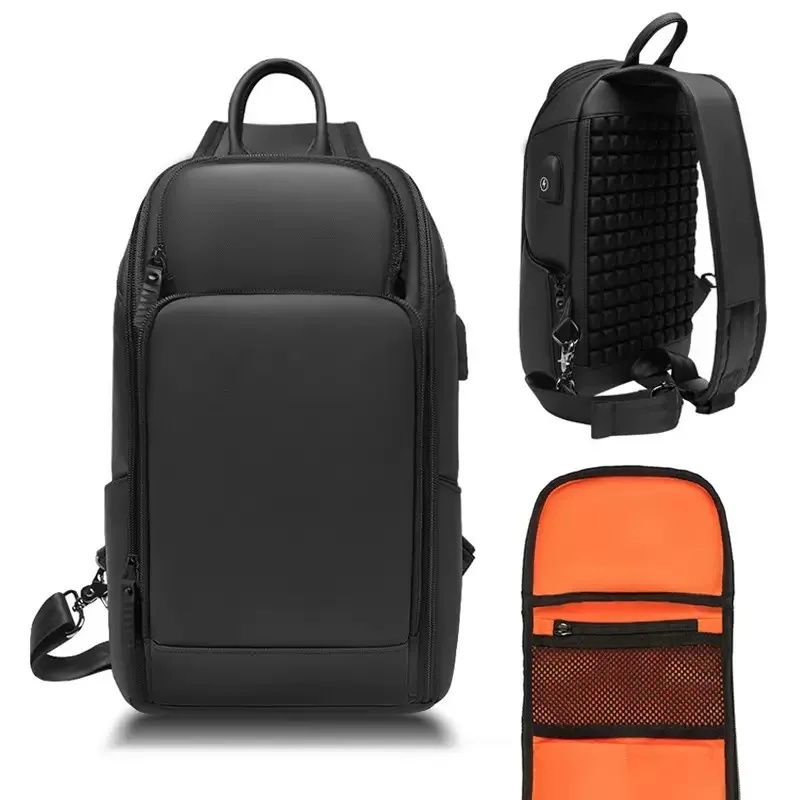 

Сумка через плечо для зарядки через USB, мужская спортивная сумка через плечо, высококачественная мужская водонепроницаемая нагрудная сумка для коротких поездок, рюкзаки