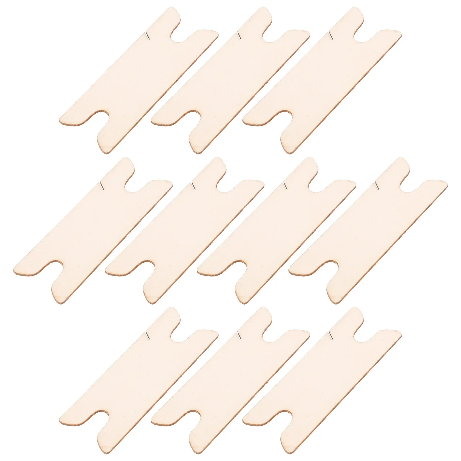 10 Pcs Tatting Shuttle Tablet Weaving Tools Chinese Rattan Rectangular Belt Knitting Needle with Soft Grip Knitted Crafts Kit