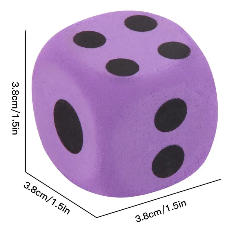 EVA Foam Dice para crianças, Grandes dados de seis lados, Brinquedos educativos para crianças, Party Game Board, 38mm