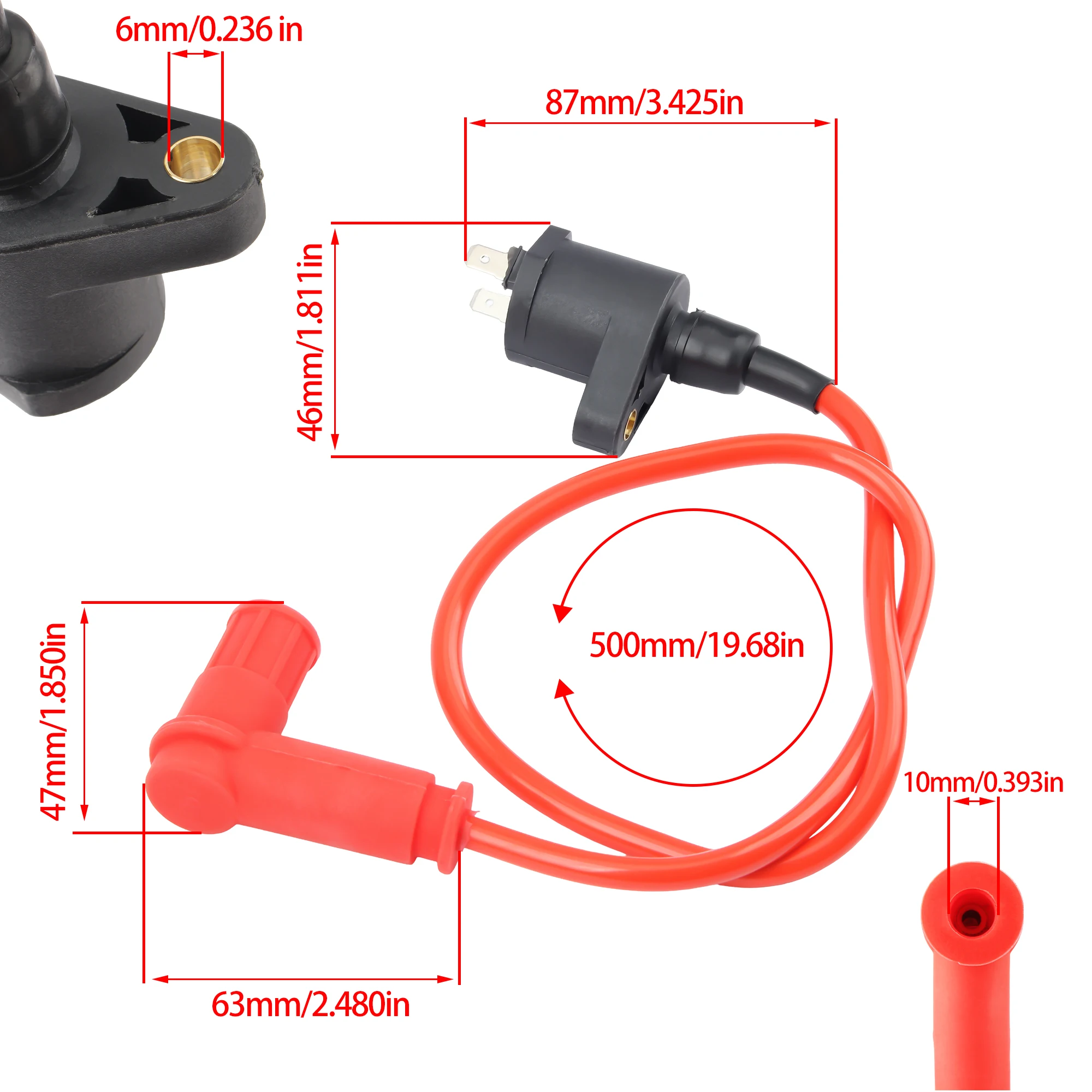 Motorcycle Racing Ignition Coil For 50cc-250cc 110cc 125cc 150cc 170cc Dirt Pit Bike ADV ATV Go Kart Quad Universal Accessories