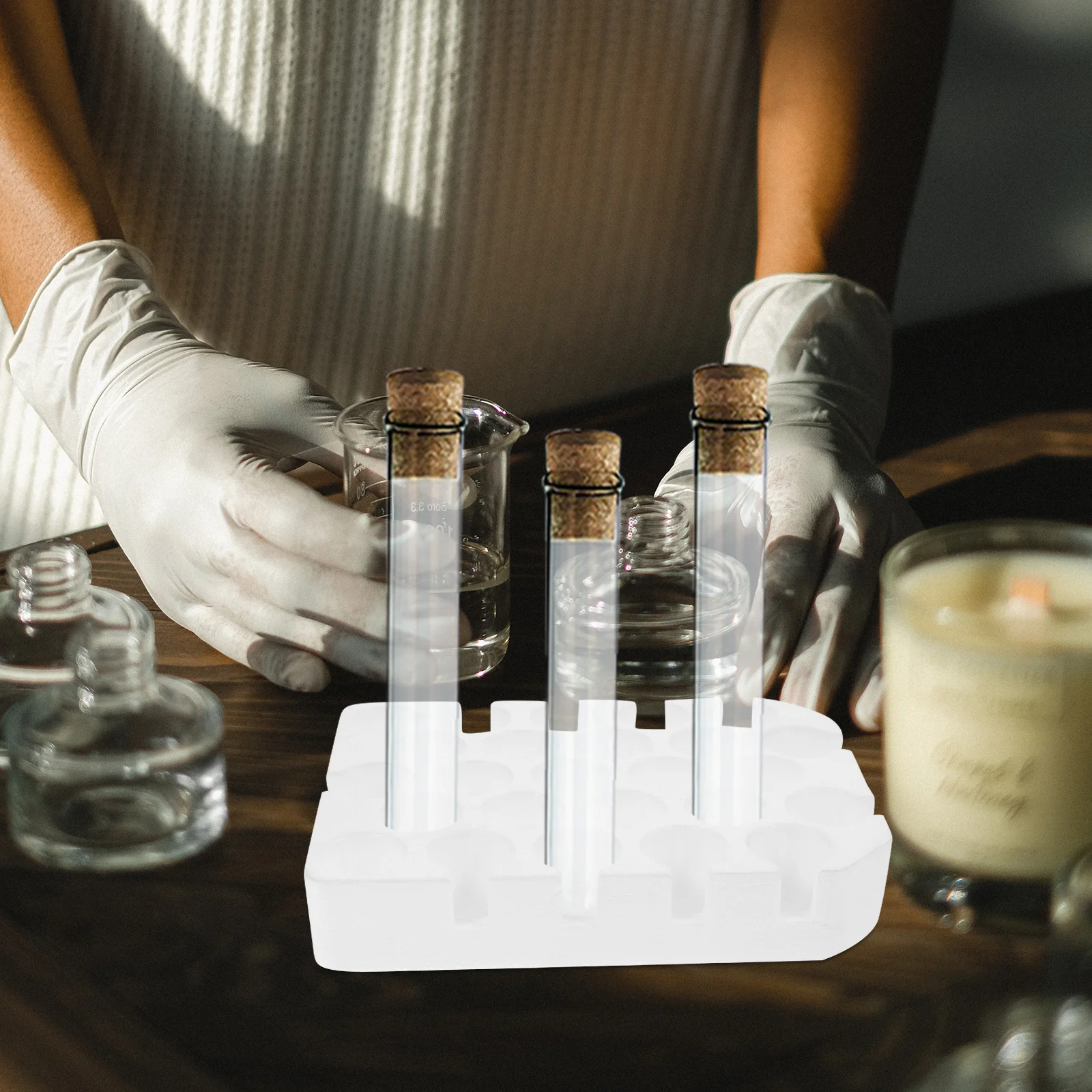 

25 Holes Tube Rack Foam Base Multipurpose Test Tube Organizer Laboratory Storage Stand Test Tubes Foam Stands