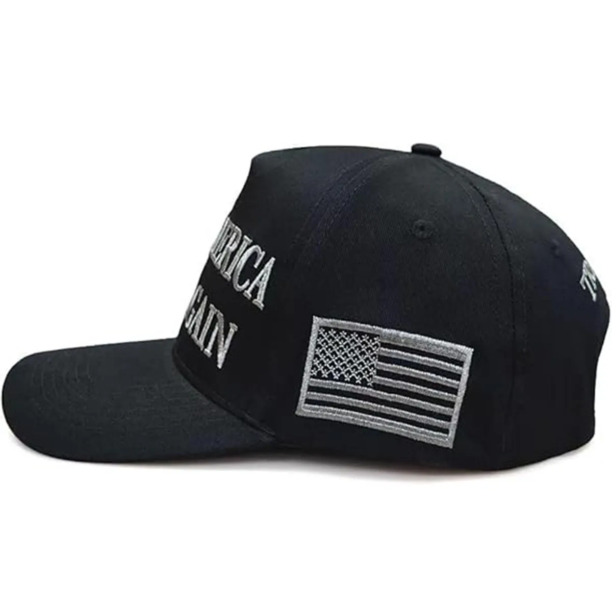 1Pc Black Hat Never Surrender Maga Hat Us Embroidered Adjustable Baseball Hat Black image 3