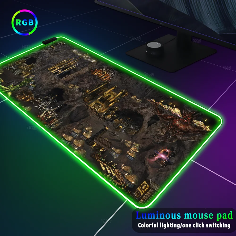 Heroes of Might and Magic 3 RGB Mause Gamer Keyboard Mat Mouse Mats Mousepad Anime Mausepad Mice Keyboards Computer Accessory