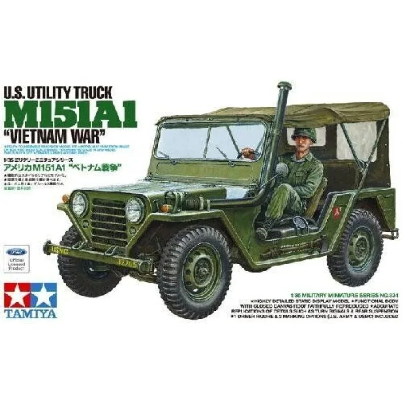1/35 Scale Tamiya 35334 U.S. M151A1 Utility Truck Model Kit Vietnam War Military Assembly Model DIY Hobby Collectible Toy Gift