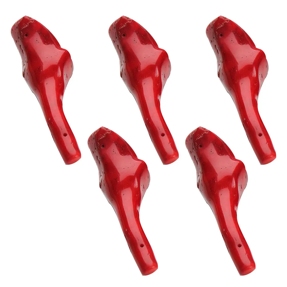 

5 pcs Coral Tree Branch Pendant Diy Colorful Chain Supplies For Women Girls Jewelry Accessories Necklace Decoration Red