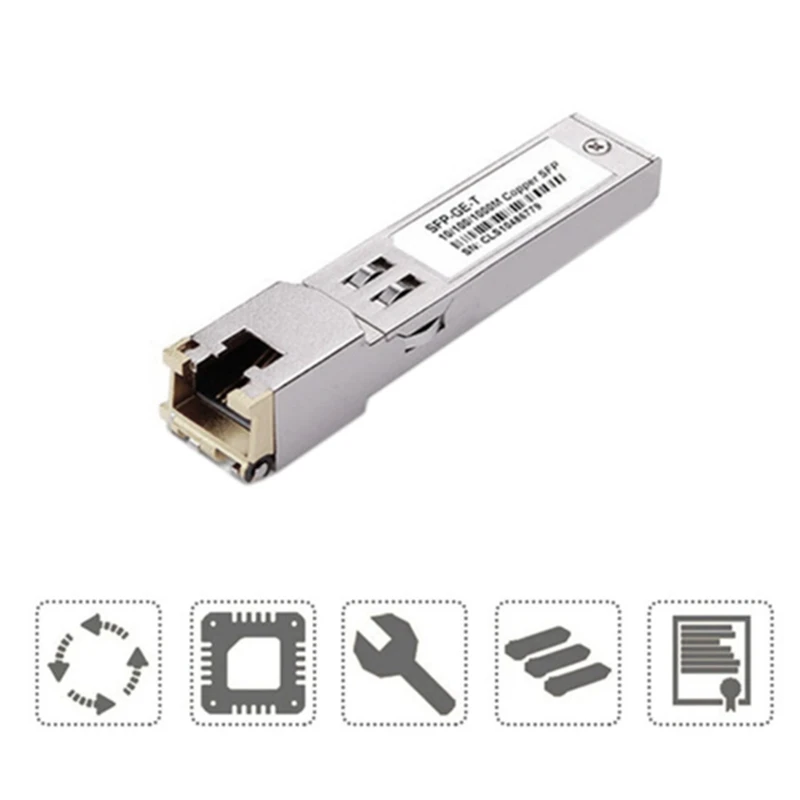 1 peça módulo sfp interruptor rj45 gbic 10/100/1000 conector sfp cobre rj45 módulo sfp porta ethernet gigabit