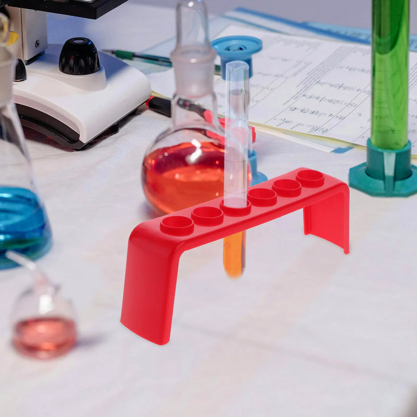 4Pcs Chemistry Lab Test Tube Rack Sturdy Science Education Holder for Classroom Labs Portable Efficient Test Tube Storage view 4