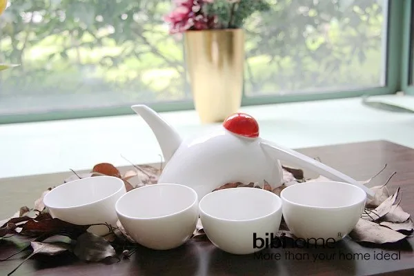 Plain White Bone China Tea Cup Kung Fu, Five-piece Set, Decorative Ceramic Teapots, Fashion Elegant Coffee Mug