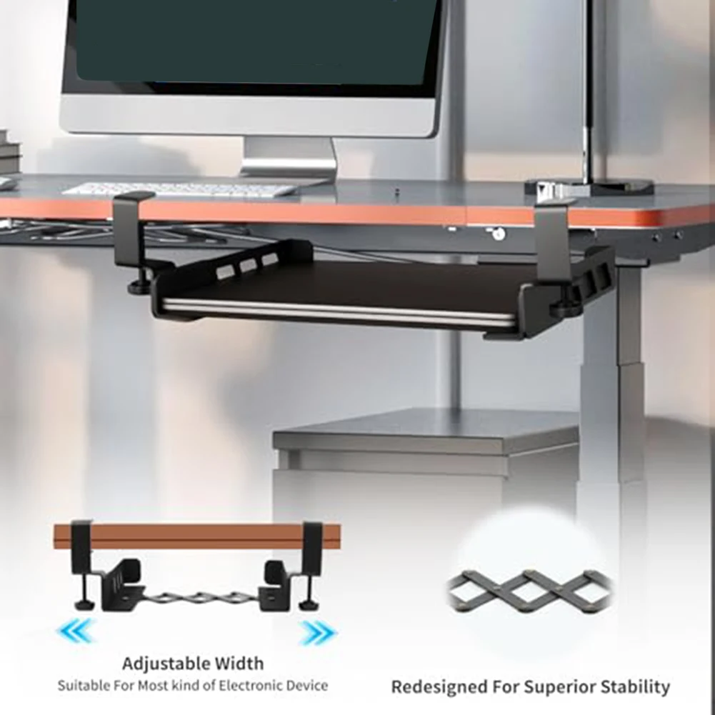 

Регулируемый под столом, крепление для ноутбука, стальной держатель, компактный компьютерный органайзер с противоскользящими подушечками для офисной домашней рабочей станции
