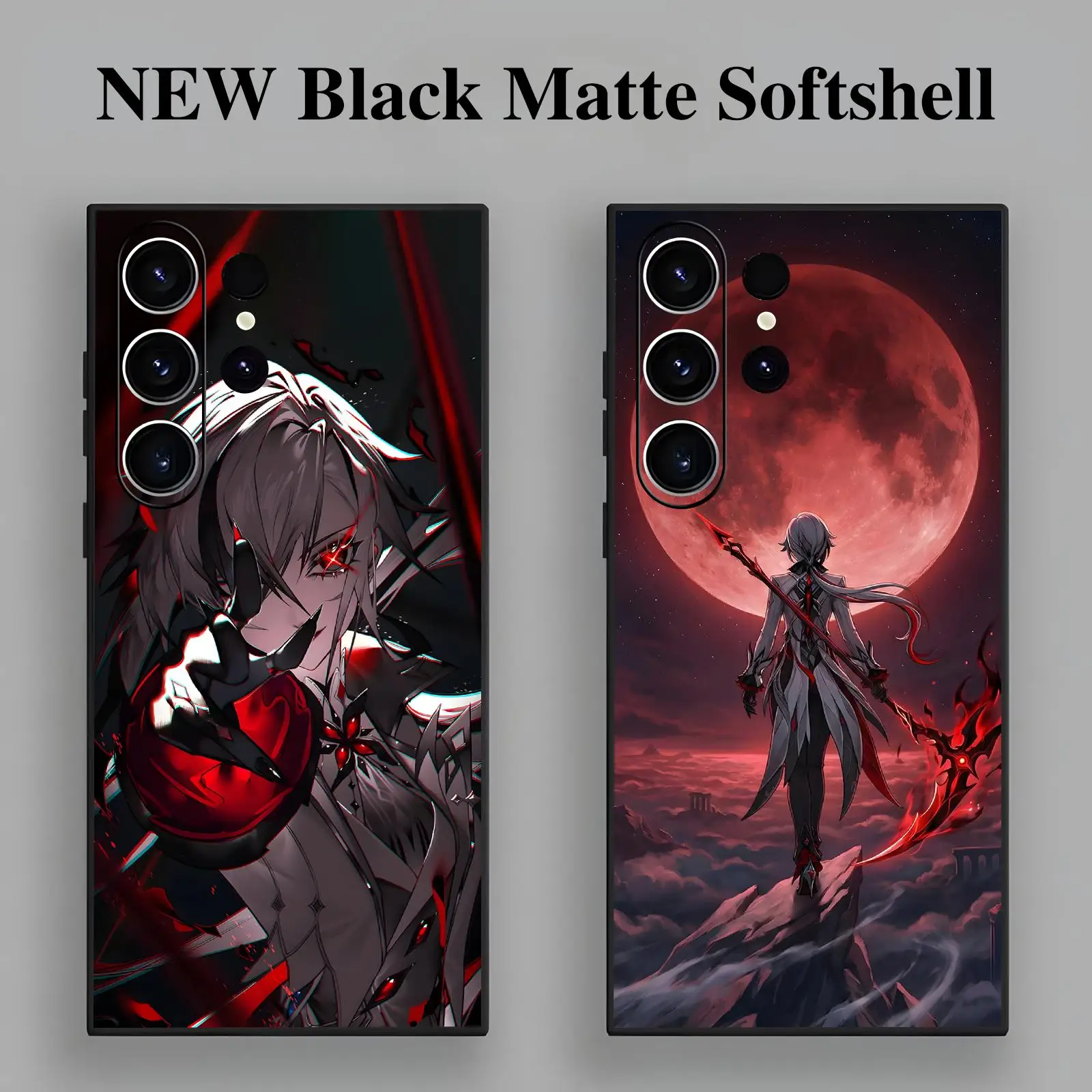 genshin impact Arlecchino Phone Case For Samsung S26 S25 S24 S23 S22 S21 S20 Ultra Note20 Anti-Drop Soft Black Case