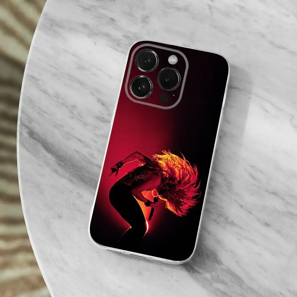 حافظة هاتف جميلة من Singer S-Shakira لهاتف iPhone 16,15,14,13,12,11,17 Pro,Max,Plus,X,XS,XR,SE,غطاء ناعم شفاف صغير