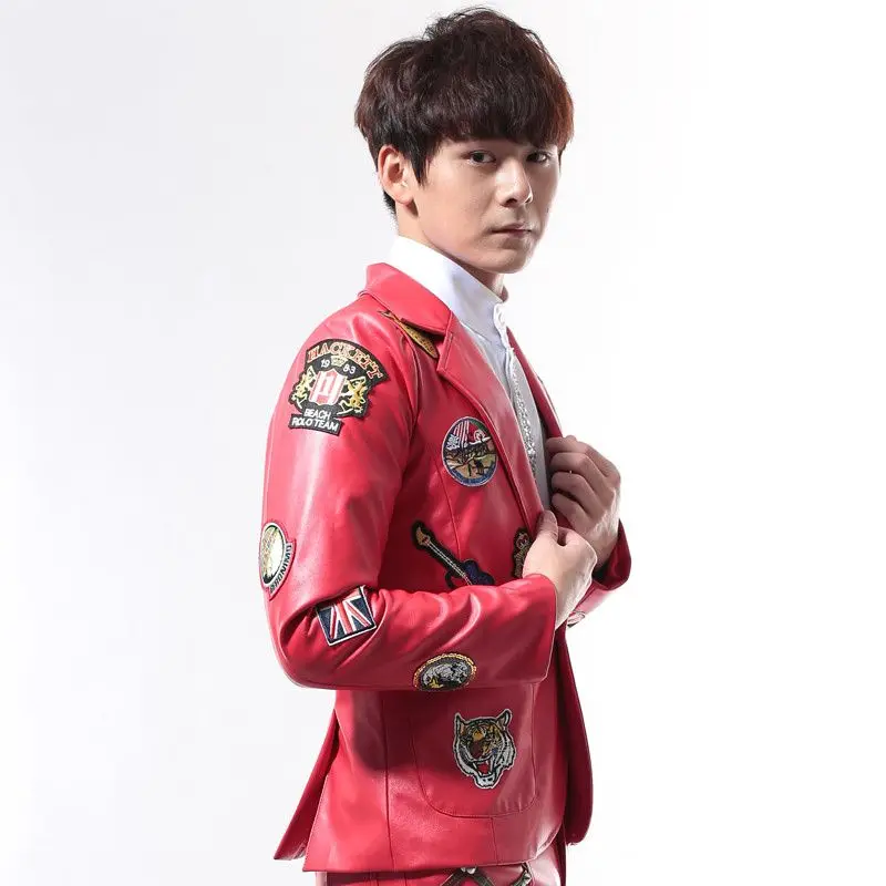 2026 Motorcycle Leather Jackets Man Casual Fashion Nightclub Coat Slim Fit Lapel PU Jackets Autumn Anti-wind Leather Coat Male