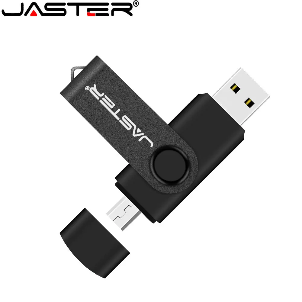 JASTER High Speed 2 IN 1 USB 2.0 Pen Drive 128GB USB Flash Drives 64GB 32GB 16GB Black Creative Gift 8GB 4GB