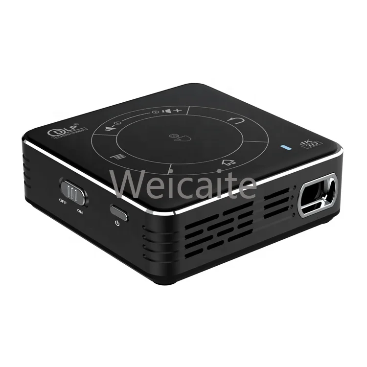 Mini Projetor C99 DLP Smart Android 9.0 2 + 16g Home Theater Reunião ao ar livre Projetor de bolso sem fio