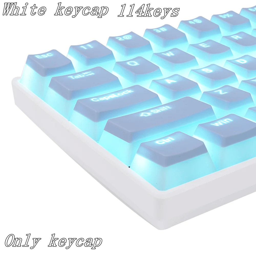 Teclas PBT con perfil OEM, kit de Teclado mecánico con 130 teclas Pudding para Cherry MX Switch, RGB, retroiluminado