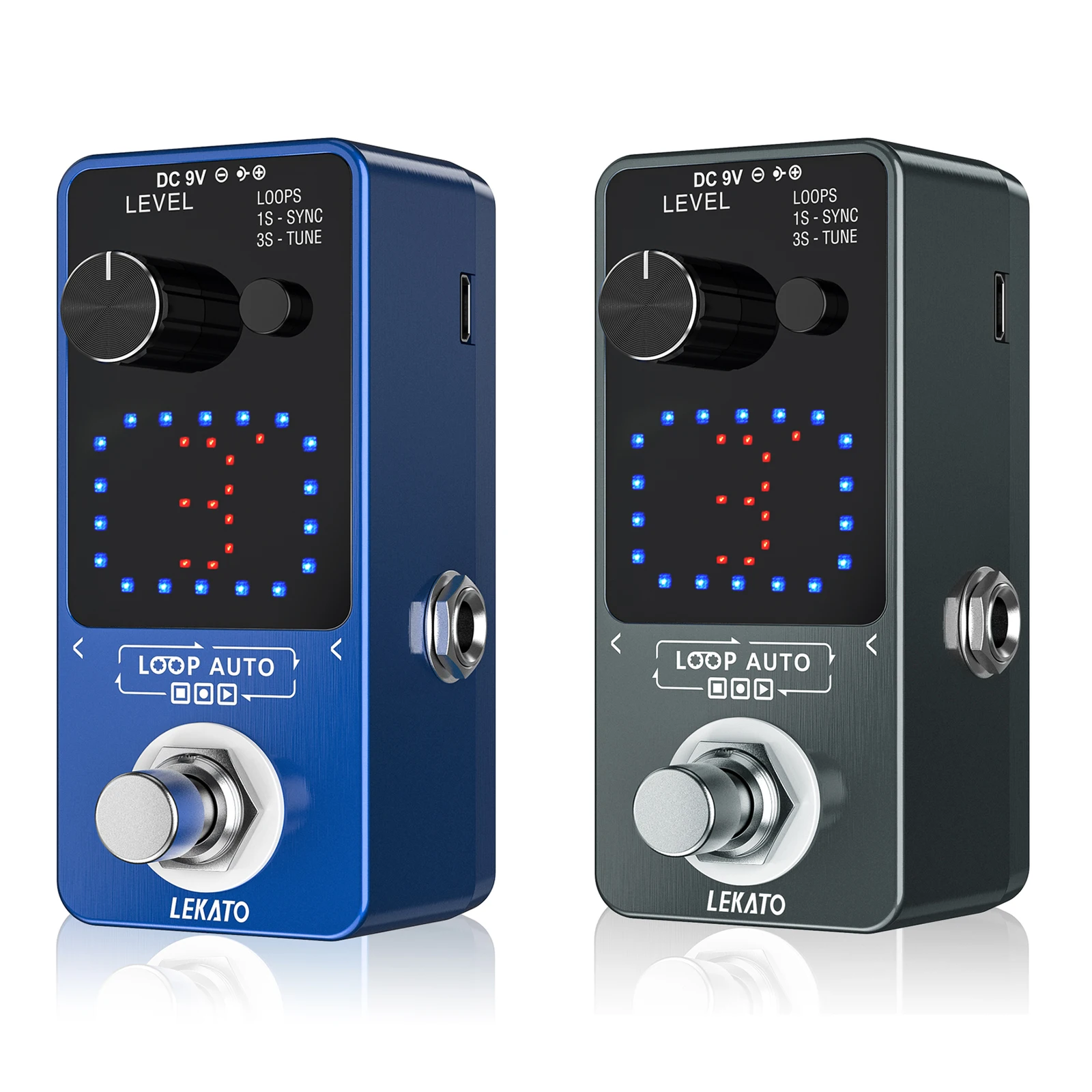 Lekato Pedal Efek Gitar Mini Tuner Presbyopic Pedal Looper Gitar Listrik Looper Loop Record 3 Slot Gelombang Per 6 Menit Pedalboard