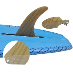 Bamboo Center Single Surfboard Fin 6/7/8/9/10.25inch Longboard Fin SUP Board Fibreglass Surf Fin With Screw StandUP Paddle Sport