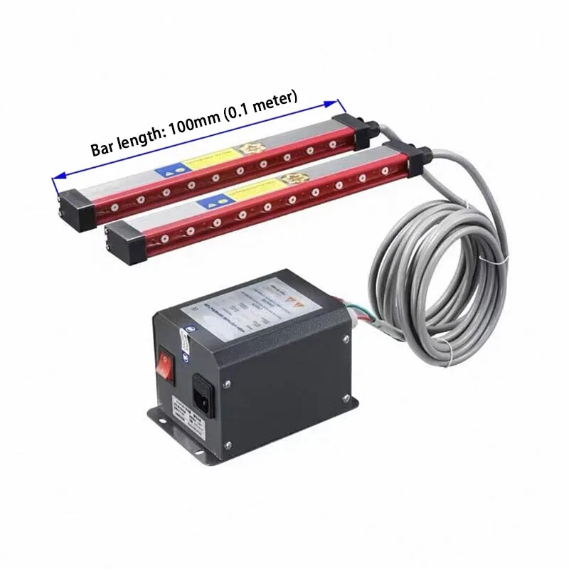 100mm/160mm AC Static Elimination Ion Air Bar Kit Industrial Anti-Static Ionizer Bar Power Supply Set Anti Dust Static Remover