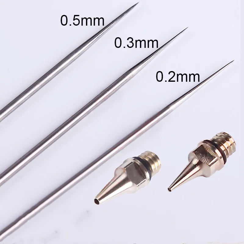 HD130 Spray Pen Parts Pen Nozzle Pen Needle Pen Cap Nozzle Air Inlet Nozzle Spray Gun Caliber 0.2 0.3 0.5mm