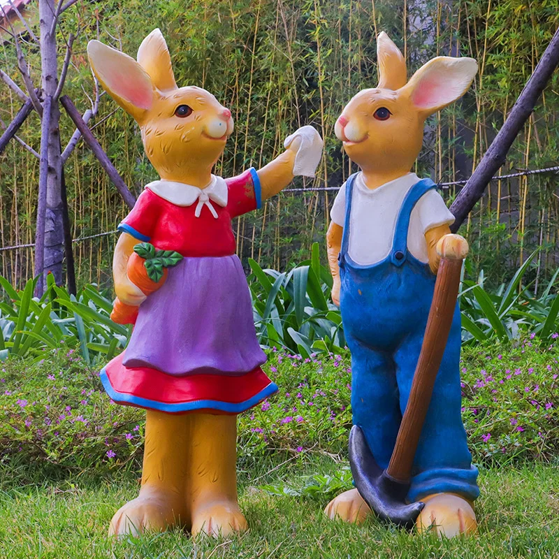 

Creative courtyard decoration outdoor garden rabbit decoration floor decoration cartoon family decoration resin crafts
