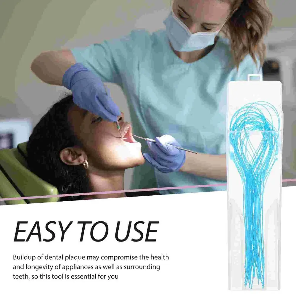 Nylon Loop Design Dental Floss Threaders Orthodontic Interdental Needle Tooth Brackets Wire Holder Dental Flosser for 70Pcs