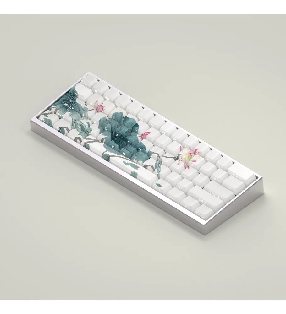 Lotus keycap antique side engraved light side transparent original height PBT atk68 v75x wooting