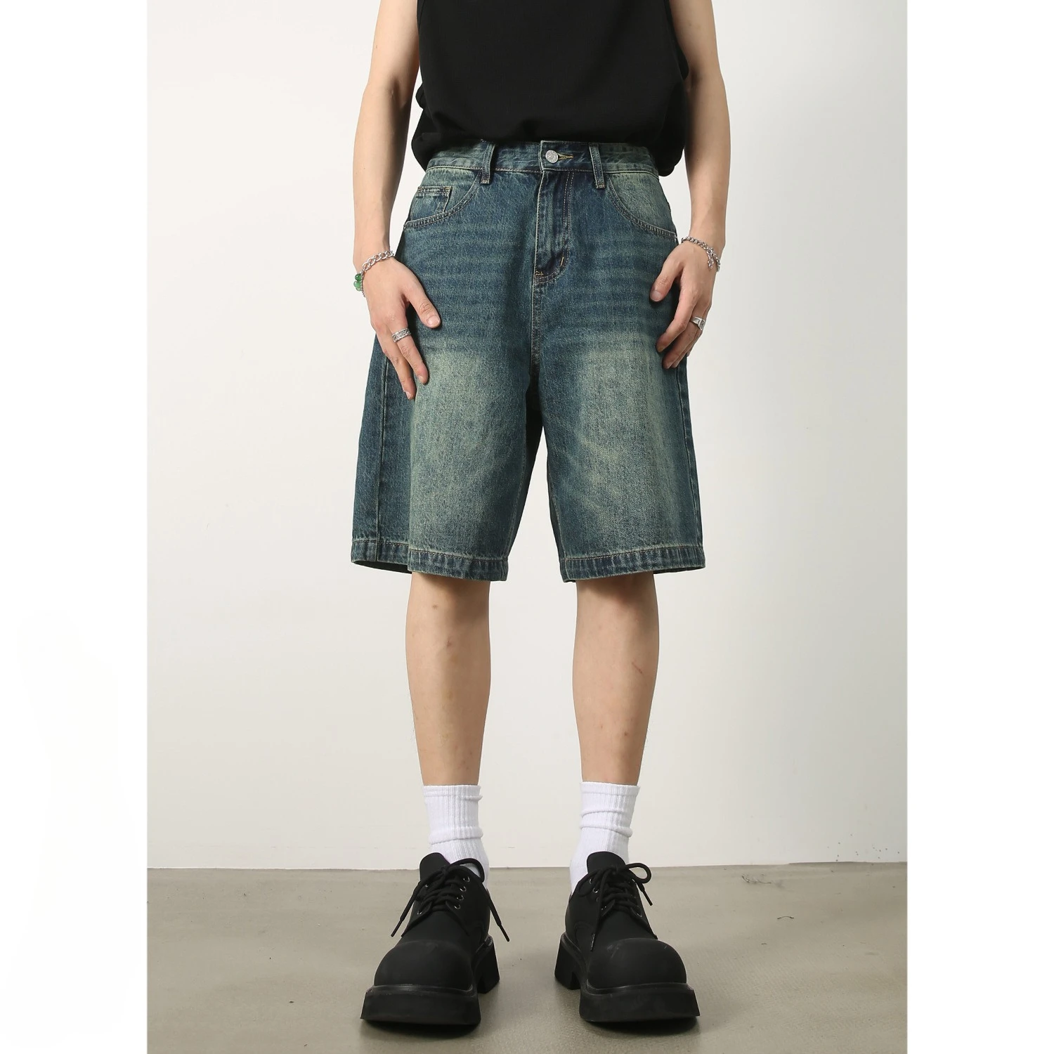 

2026 Summer New Denim Shorts Men's Five-point Pants Loose and Versatile Casual