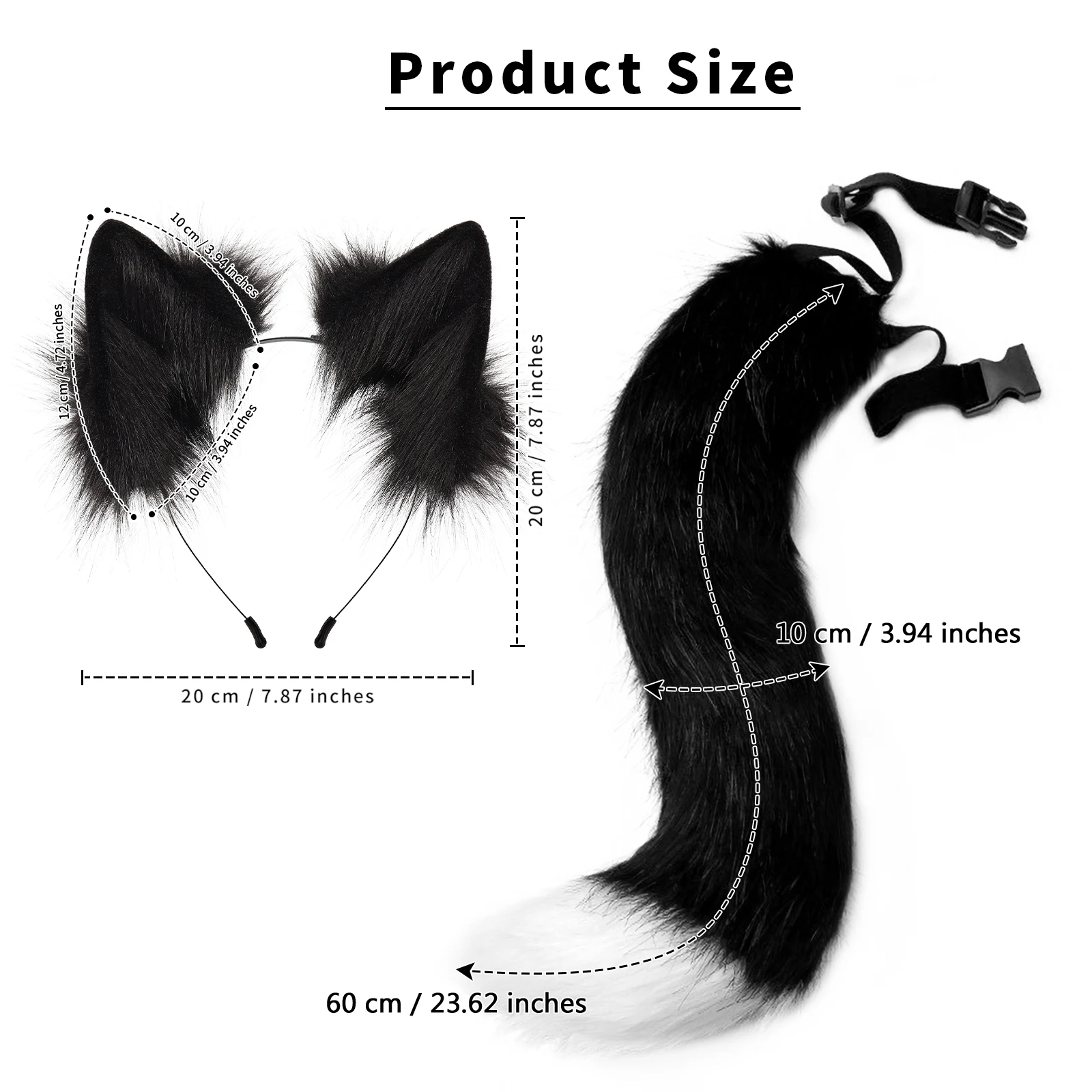 Clip De Orejas De Zorro O Gato De Piel Sintética - Accesorio De Pelo Para Disfraces De Halloween, Cosplay Lolita Y Fiestas Temáticas (unisex)