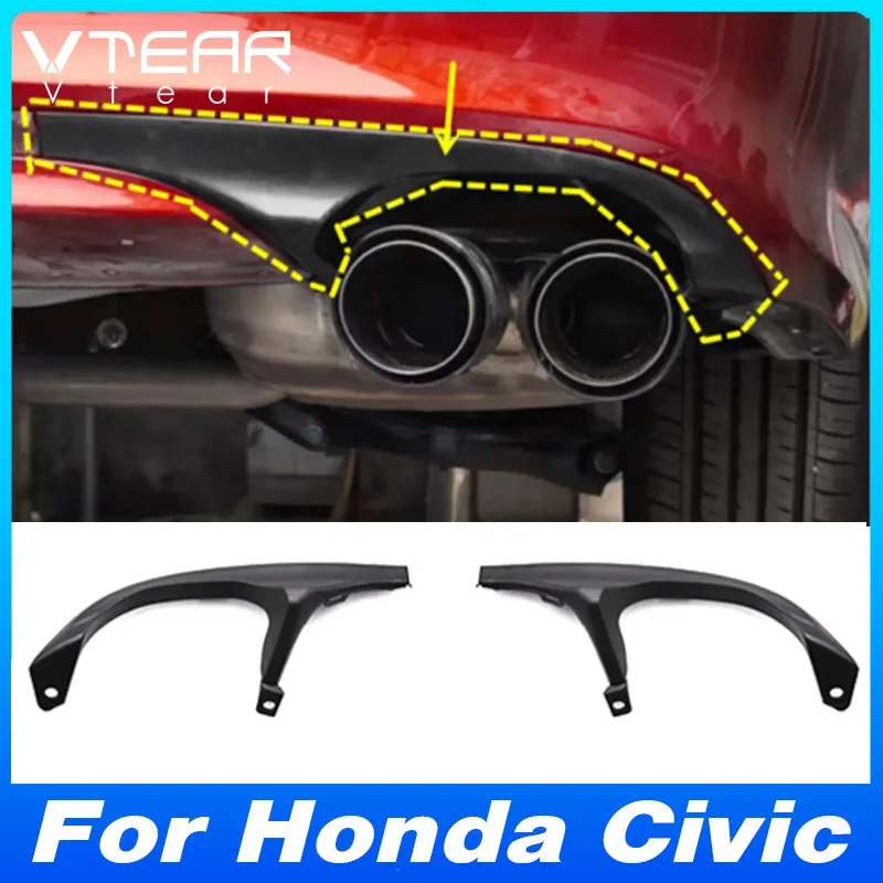 

For 11th Honda Civic Fe 2022-2025 Exhaust Cover Garnish Tail Throat Exhaust Pipe Modification Exterior Auto Accessories