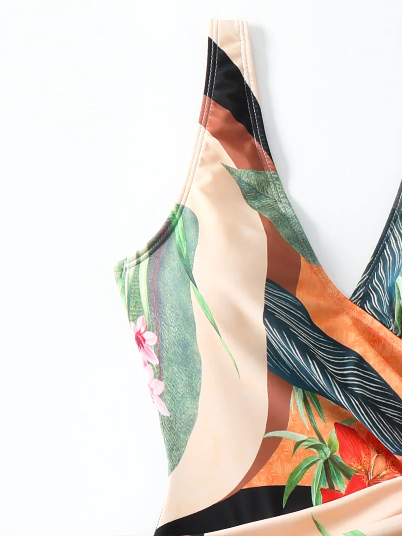 Costume da bagno intero da donna retrò con gonna in garza estiva nuova stampata in vita snellente