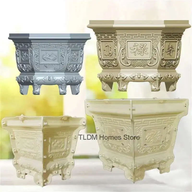 

Hexagonal Cement Home Garden Balcony Bonsai Pot Template Concrete Cast-In-Place Homemade Plastic Werpot Mold