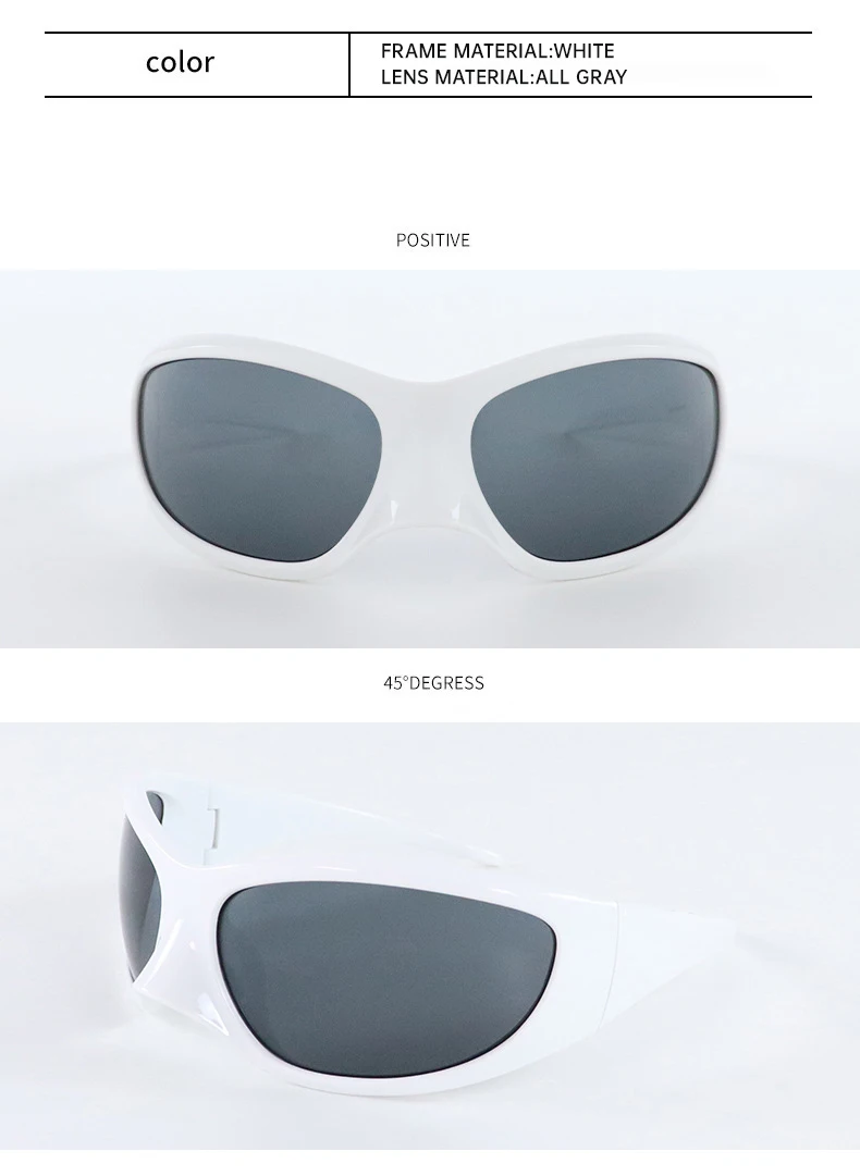 Übergroße Y2K-Punk-Sonnenbrille für Damen, 2026, Luxusmarke, Warp Around, Steampunk-Sonnenbrille für Damen, Shades, Vintage-Brillen, UV400 – Detail 13