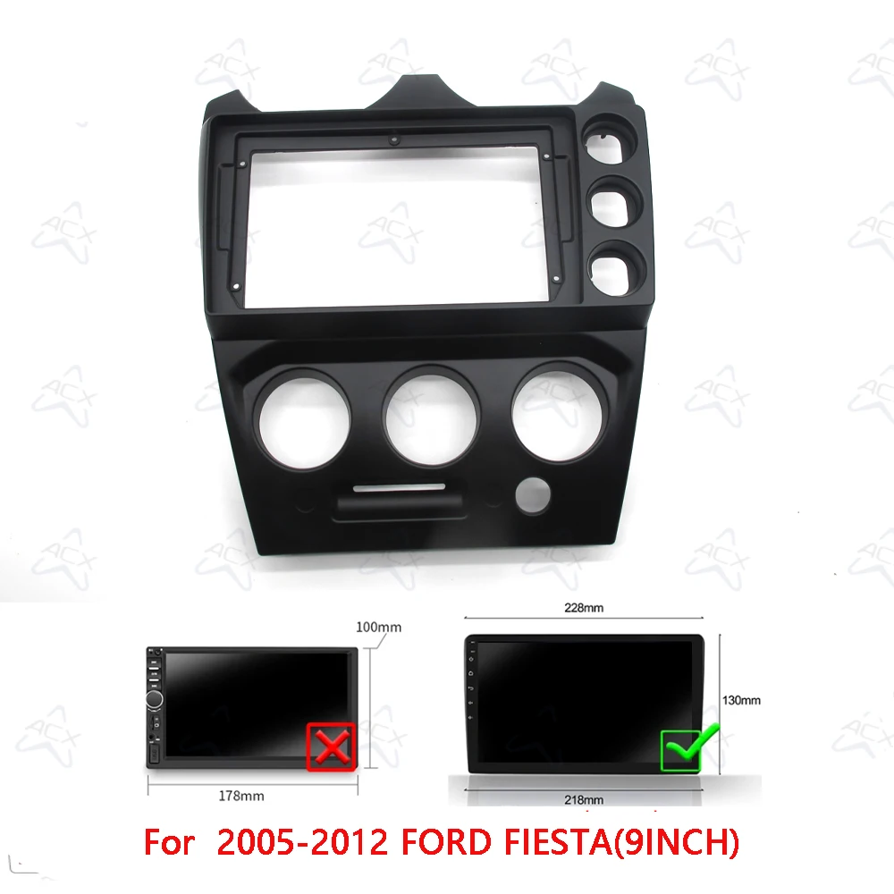 9 Inch Car Radio Fascias For 2005-2012 FORD FIESTA  Android Stereo Frame Player 2 Din Head Unit Panel Dash Trim