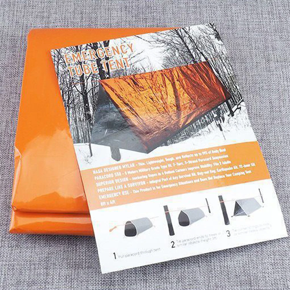

Emergency Outdoor Tube Tent Survival Shelter Orange Waterproof Windproof Compact Lightweight for Camping Hiking Outdoor Survival