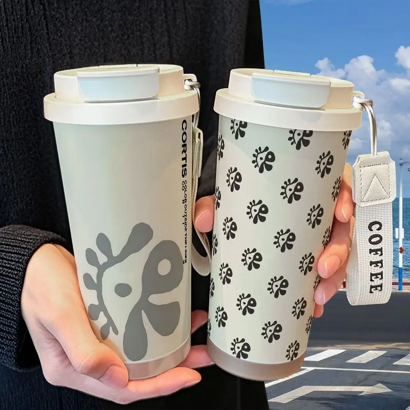 CORTIS Peripheral Stainless Steel Water Cup Large Capacity Double Drinking Coffee Mug with Straw Insulated Tumbler for Daily Use view 4