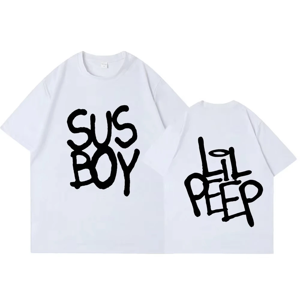 Hot Rapper Lil Peep Sus Boy Pink T Shirt Men Women Fashion Hip Hop Short Sleeve T-shirt High Quality Tee Shirt