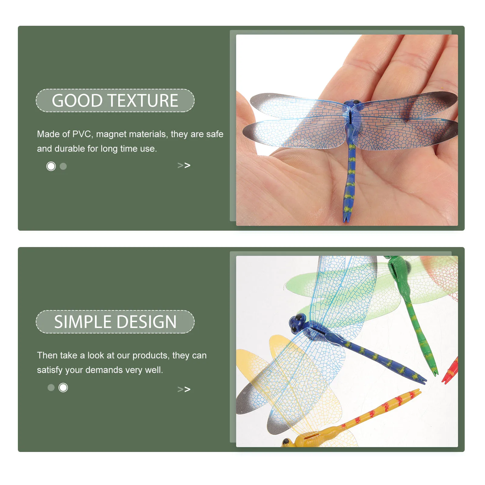 25 個模擬 3D トンボ装飾 PVC マグネット冷蔵庫ホワイトボード装飾冷蔵庫マグネットホームオフィスウォールステッカー