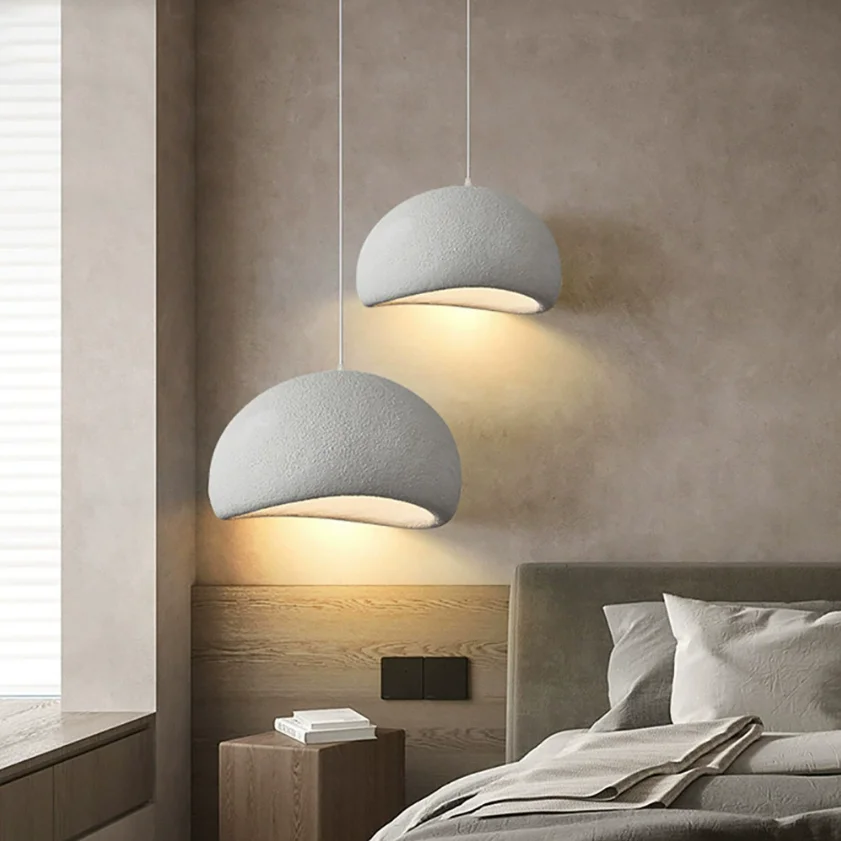 Nordic E27 Living Room Wabi Sabi Style Restaurant Droplight Hotel Decoration Lighting Chandelier Resin Bedroom Pendant Light image 5